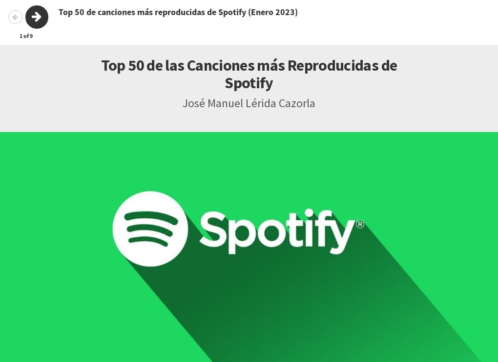 Top 50 De Canciones Más Reproducidas De Spotify Flourish 5533