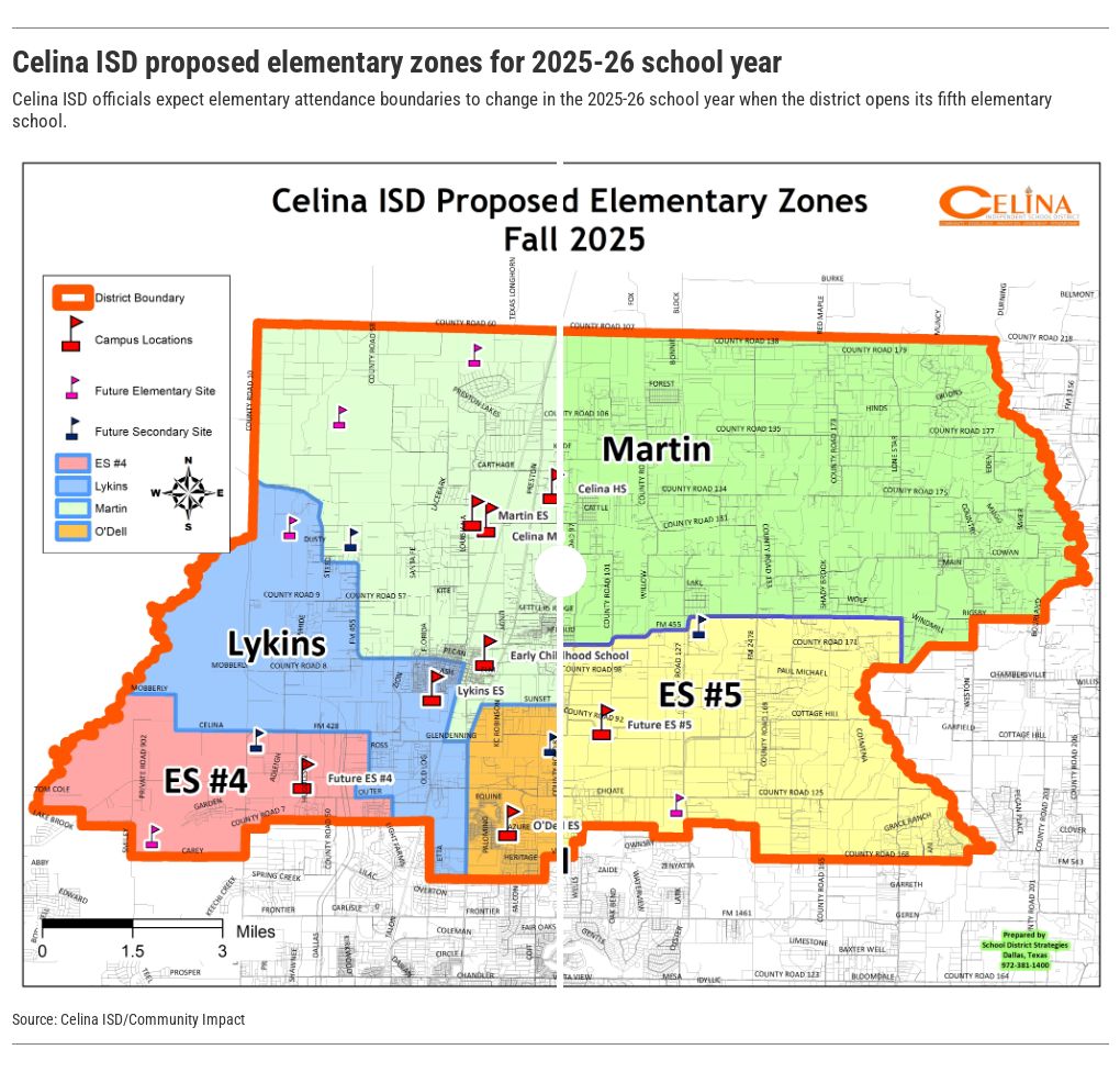 Celina ISD 202526 elementary attendance boundary Flourish