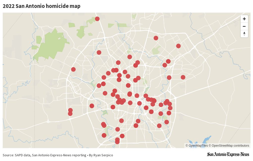 2022 San Antonio homicide map Flourish