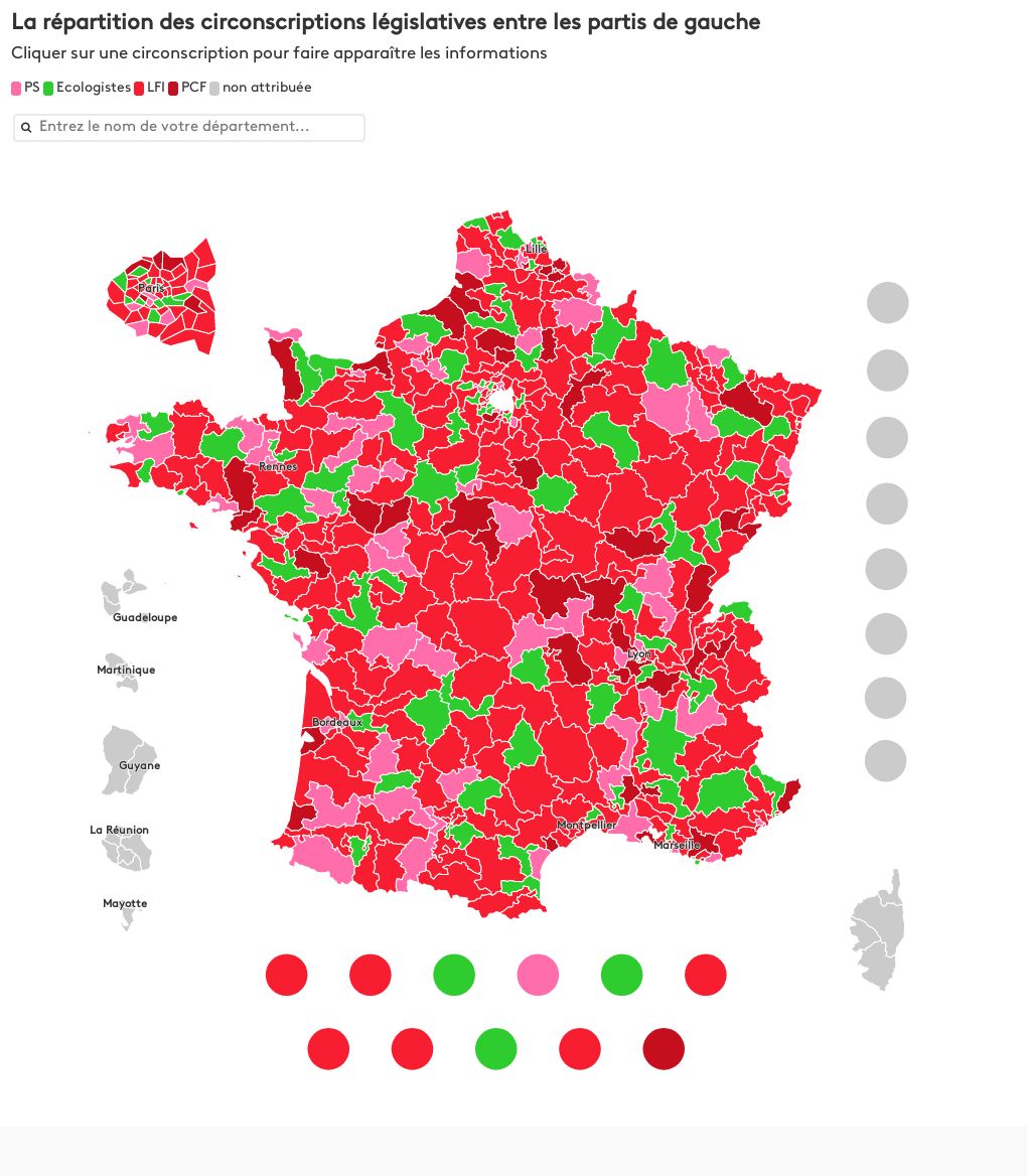 Carte des investitures de gauche | Flourish